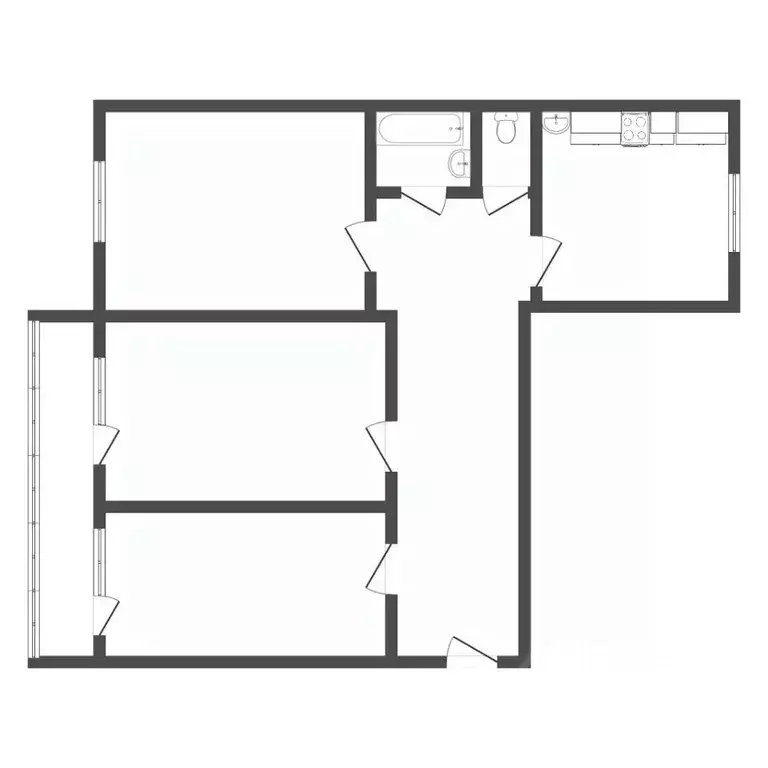 3-к кв. Ставропольский край, Ставрополь ул. Тельмана, 238/1 (70.0 м) - Фото 2