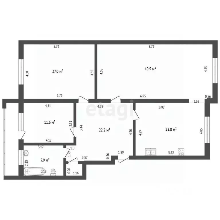 3-к кв. Тамбовская область, Тамбов ул. Карла Маркса, 23А (124.7 м) - Фото 2