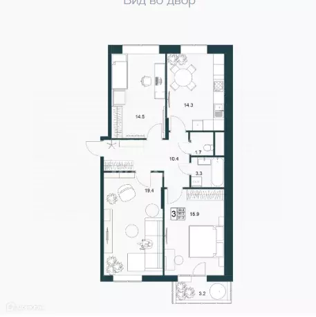 Продаётся 3-к квартира, 81.5 м - Фото 0