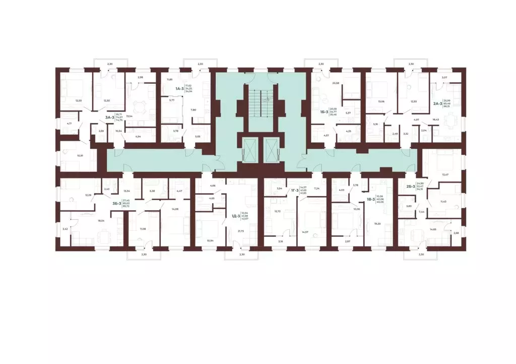 3-комнатная квартира: Пенза, ЖК Арбери (77 м) - Фото 1