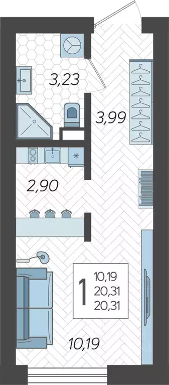 Студия Краснодарский край, Сочи Бытха мкр, ул. Ясногорская, 16/2к9 ... - Фото 1