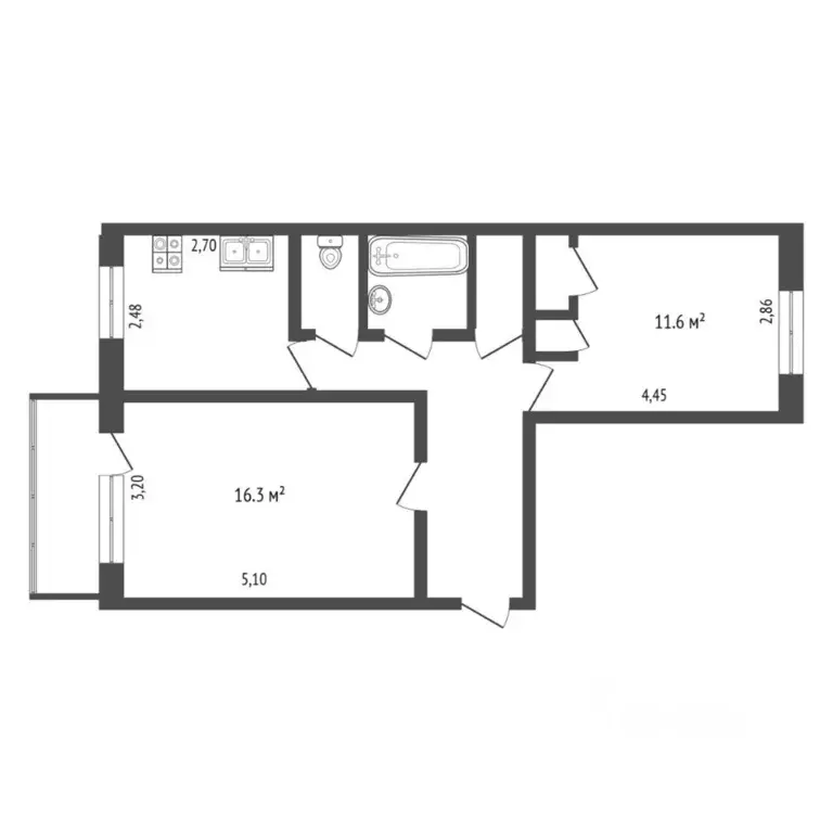 2-к кв. Тюменская область, Тюмень ул. Белинского, 7 (49.0 м) - Фото 2
