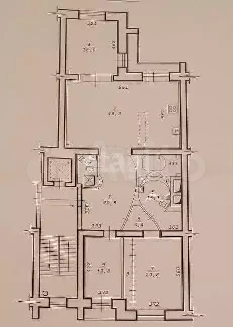 4-к. квартира, 146,7 м, 6/9 эт. - Фото 0