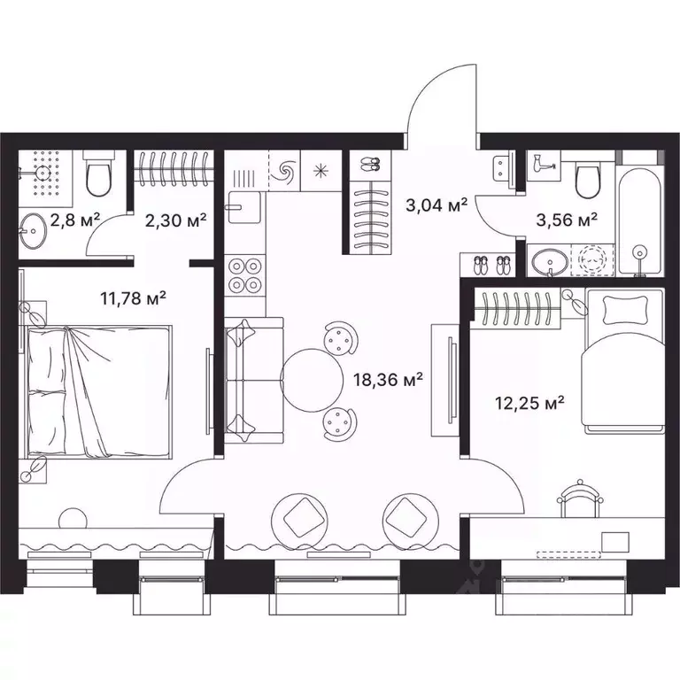 2-к кв. Владимирская область, Киржач ул. Свердлова, 10А (54.0 м) - Фото 1