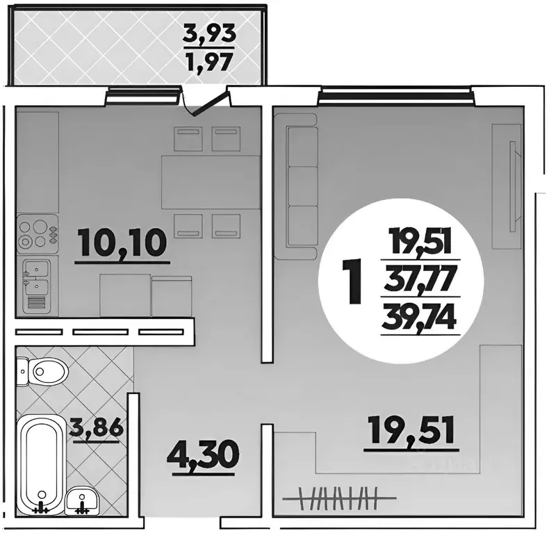 1-к кв. Краснодарский край, Анапа ул. Адмирала Пустошкина, 16 (40.0 м) - Фото 2