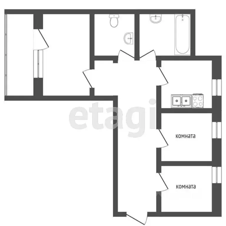3-к кв. Тюменская область, Тобольский муниципальный округ, ... - Фото 2