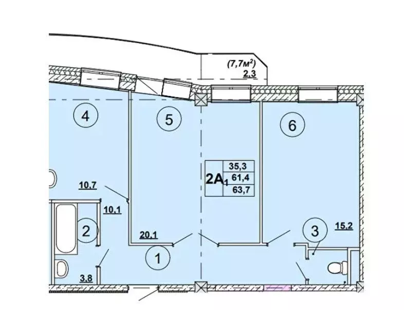 Продаётся 2-к квартира, 63.7 м - Фото 1