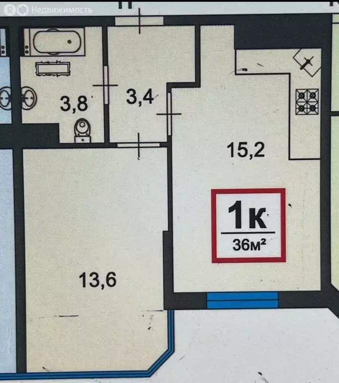 1-комнатная квартира: Анапа, Анапское шоссе, 32к6 (36 м) - Фото 0