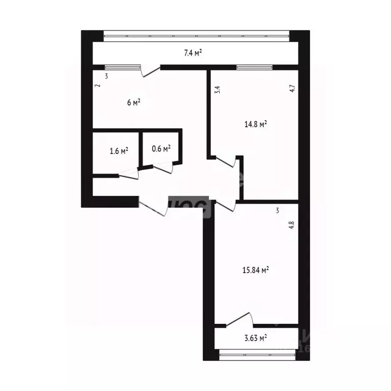2-к кв. Дагестан, Дербент просп. Агасиева, 14А (46.0 м) - Фото 2