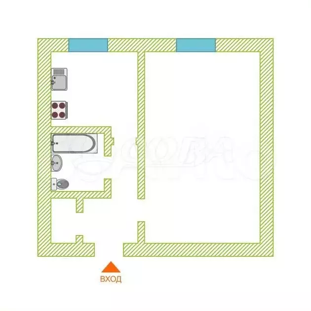 1-к. квартира, 25 м, 2/9 эт. - Фото 0