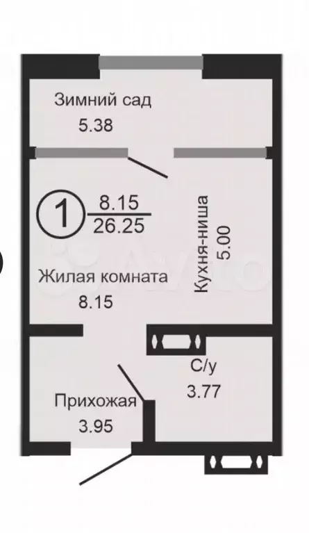 Квартира-студия, 26,3 м, 17/20 эт. - Фото 0