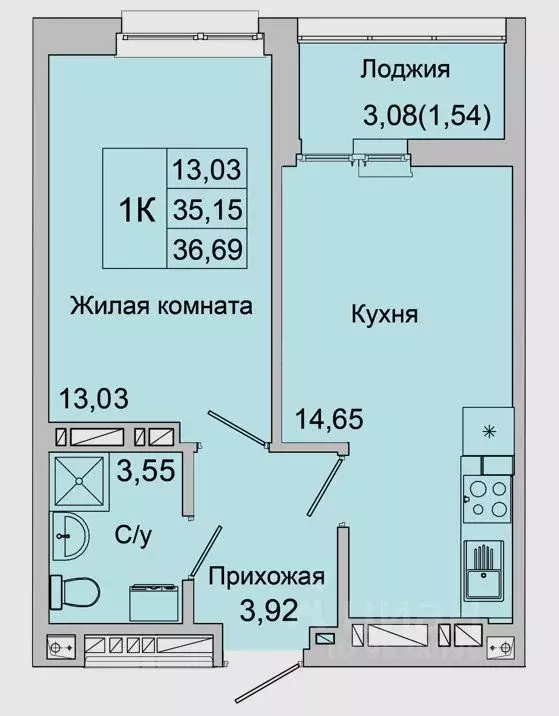 1-к кв. Ростовская область, Батайск ул. Булгакова, 11 (36.69 м) - Фото 0