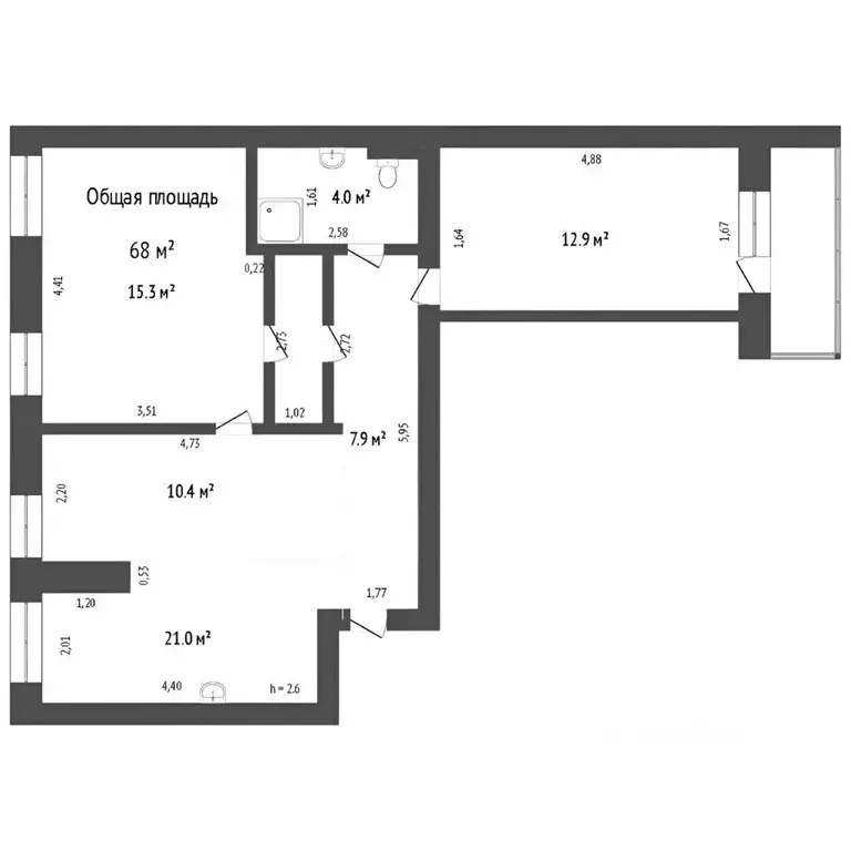 3-к кв. Коми, Ухта ул. Дзержинского, 29 (69.7 м) - Фото 1