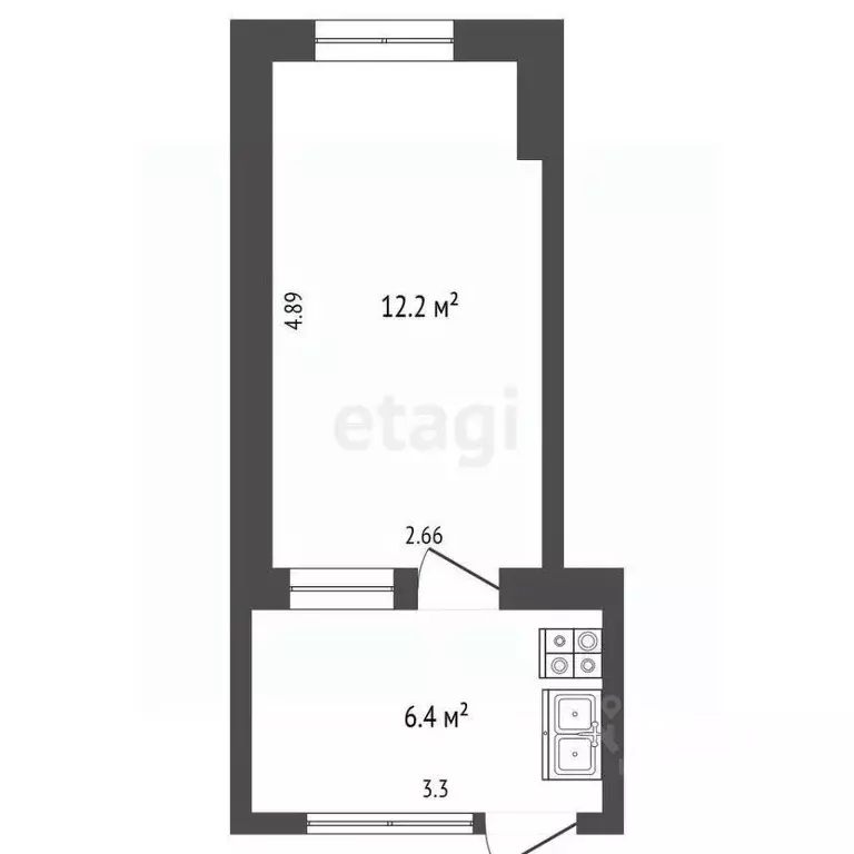 1-к кв. Крым, Ялта ул. Поликуровская, 13 (18.6 м) - Фото 1