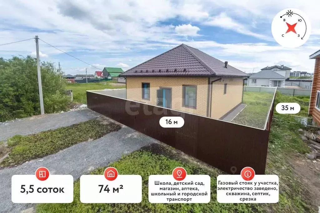Дом в Тюменская область, Тюмень На Липовом кп,  (74 м) - Фото 1