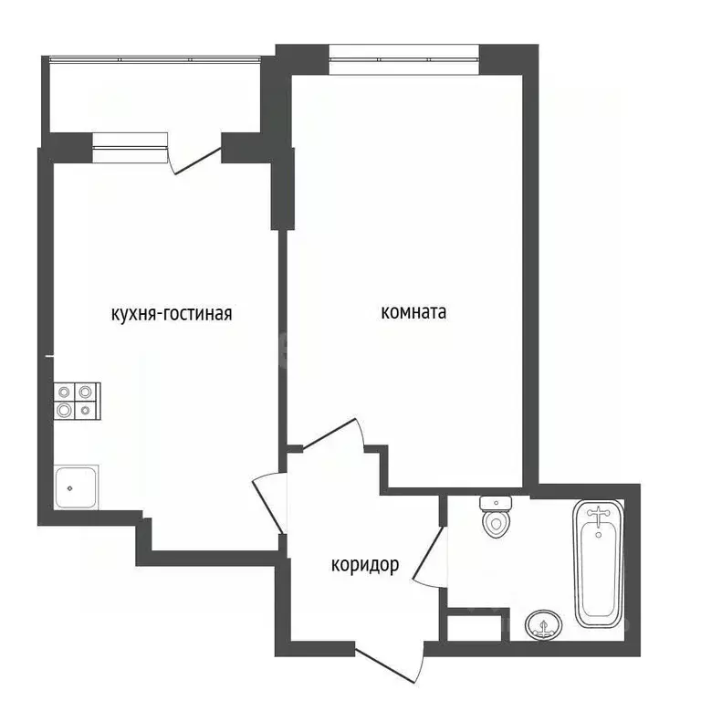 1-к кв. Воронежская область, Воронеж ул. Богдана Хмельницкого, 53А ... - Фото 1