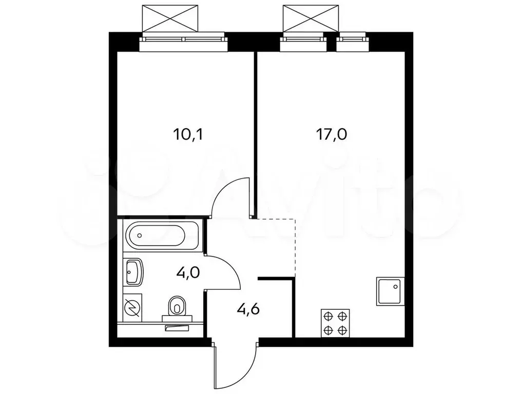 1-к. квартира, 35,6 м, 10/25 эт. - Фото 0