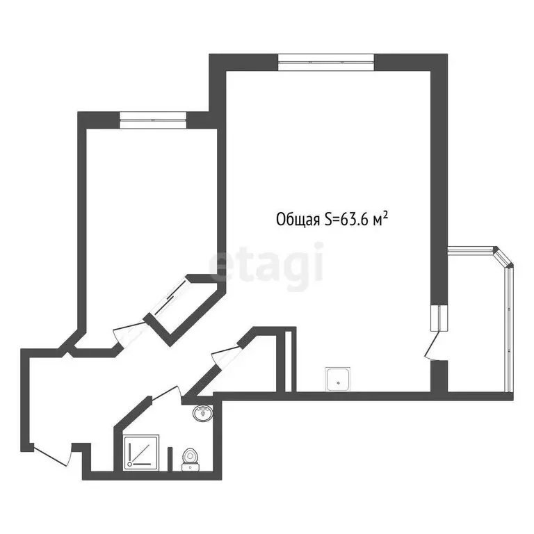 2-комнатная квартира: Новосибирск, улица Державина, 47 (64 м) - Фото 0