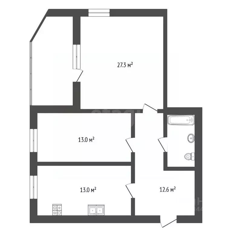 2-к кв. Тюменская область, Тюмень ул. Мельникайте, 125а (71.6 м) - Фото 2