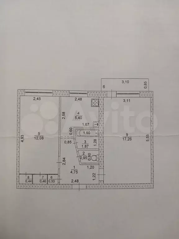 2-к. квартира, 44 м, 5/5 эт. - Фото 0