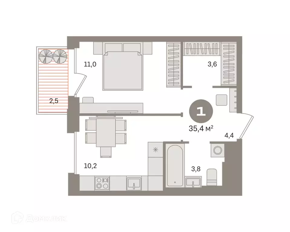 Продаётся 1-к квартира, 35.39 м - Фото 0