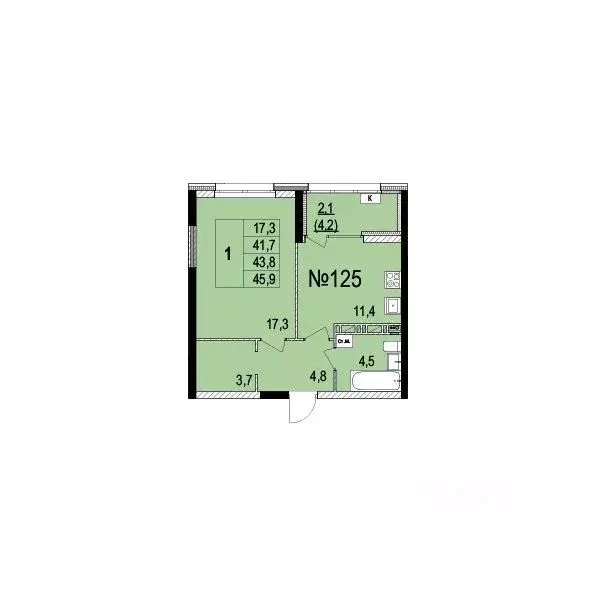 1-к кв. Ярославская область, Ярославль ул. Лисицына, 23 (43.25 м) - Фото 1