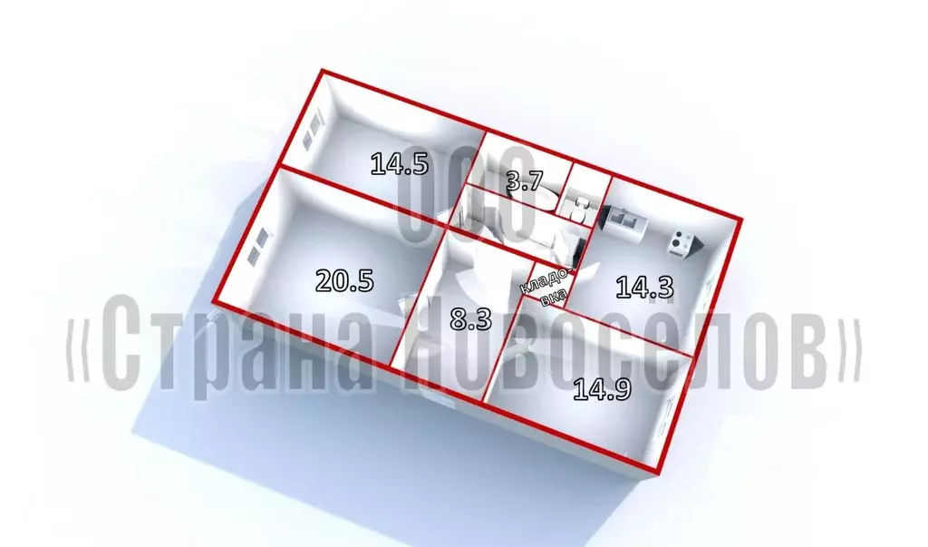 3-к кв. Мордовия, Саранск просп. Ленина, 18 (82.5 м) - Фото 2