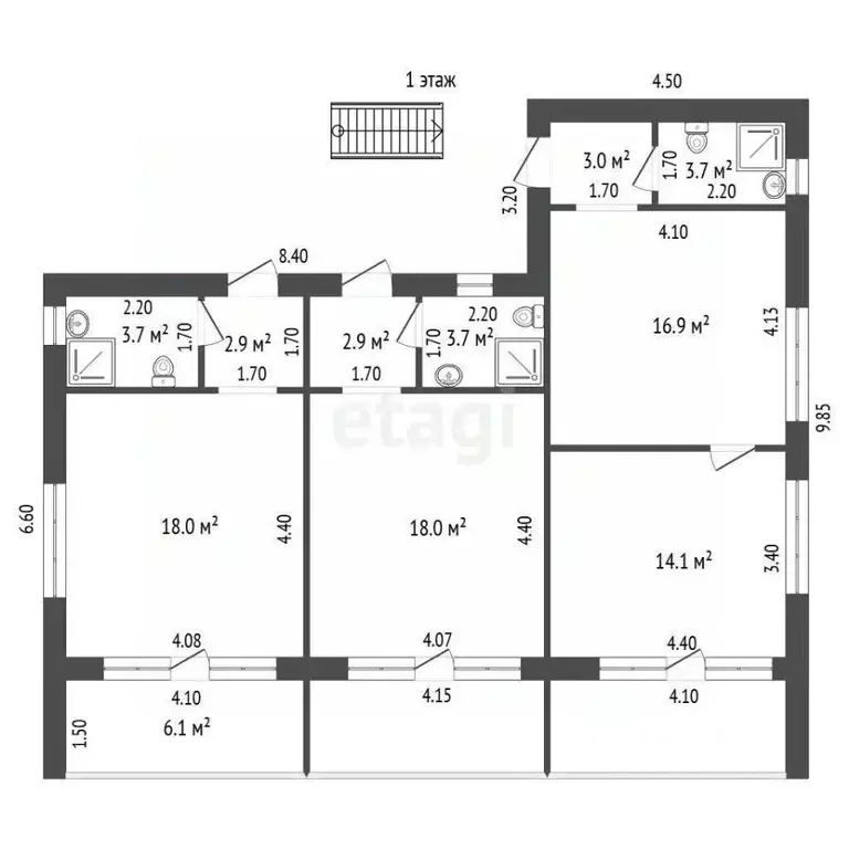 Дом в Крым, Ялта муниципальный округ, Кореиз пгт ш. Кореизское (700 м) - Фото 2