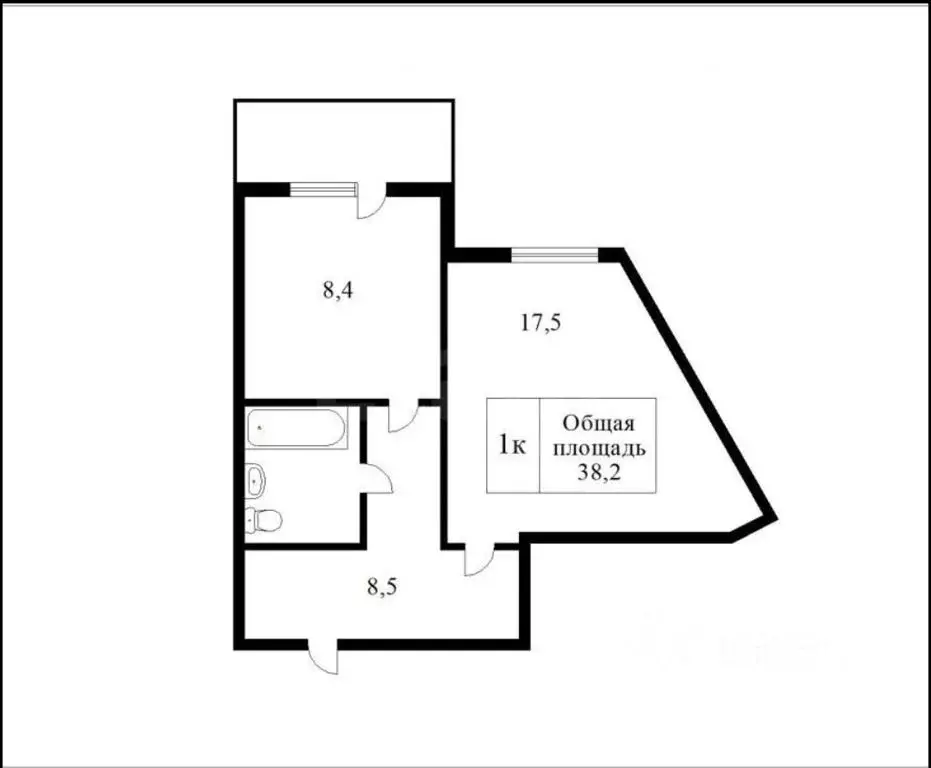 1-к кв. Новосибирская область, Новосибирск ул. Лескова, 15 (43.0 м) - Фото 1