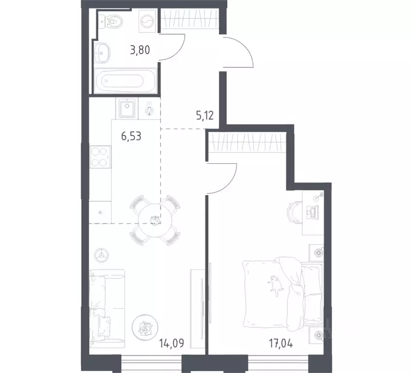 1-к кв. Забайкальский край, Чита Железобетонная ул., 1/4 (46.58 м) - Фото 1
