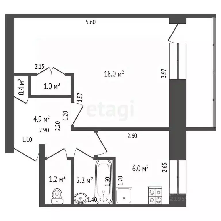 1-к кв. Архангельская область, Котлас ул. Маяковского, 29 (34.0 м) - Фото 2