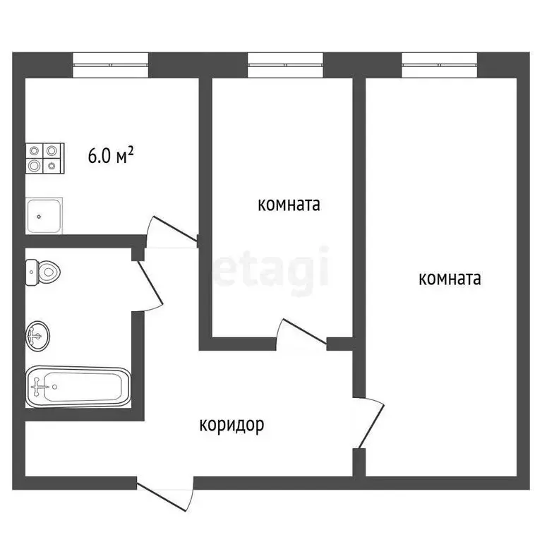2-комнатная квартира: Рыбинск, Карякинская улица, 90 (47.1 м) - Фото 1