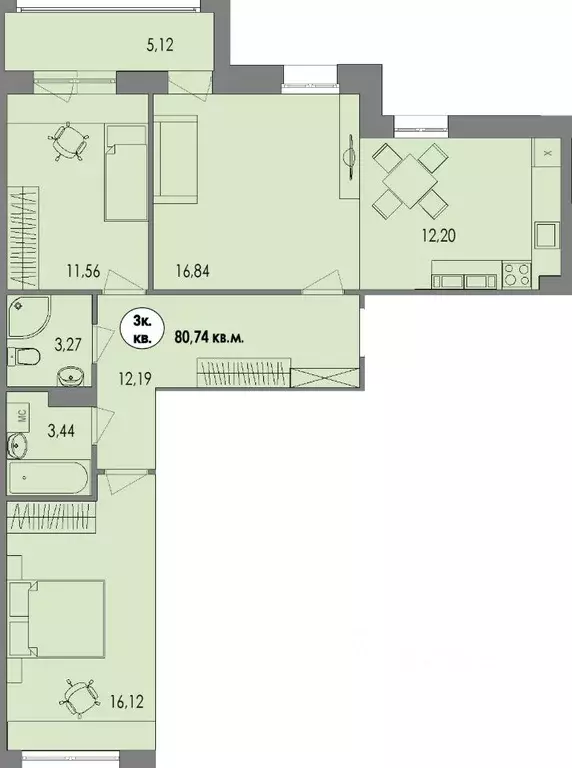 3-к кв. Карелия, Петрозаводск Перевалка-2 тер., Университетский ... - Фото 0