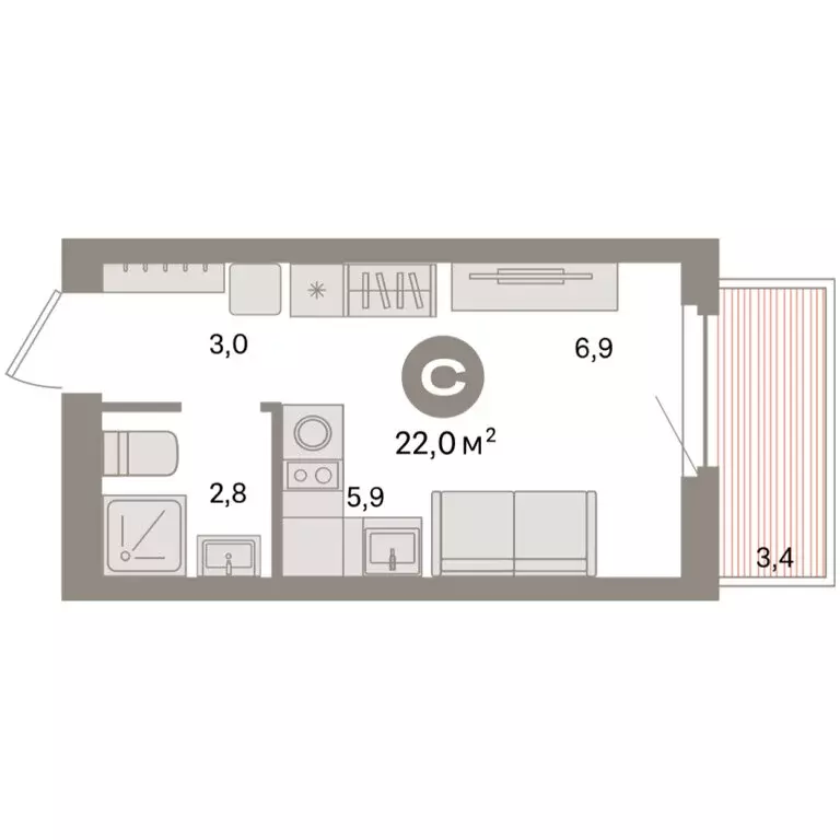 Квартира-студия: Екатеринбург, жилой район Сортировочный, микрорайон ... - Фото 1