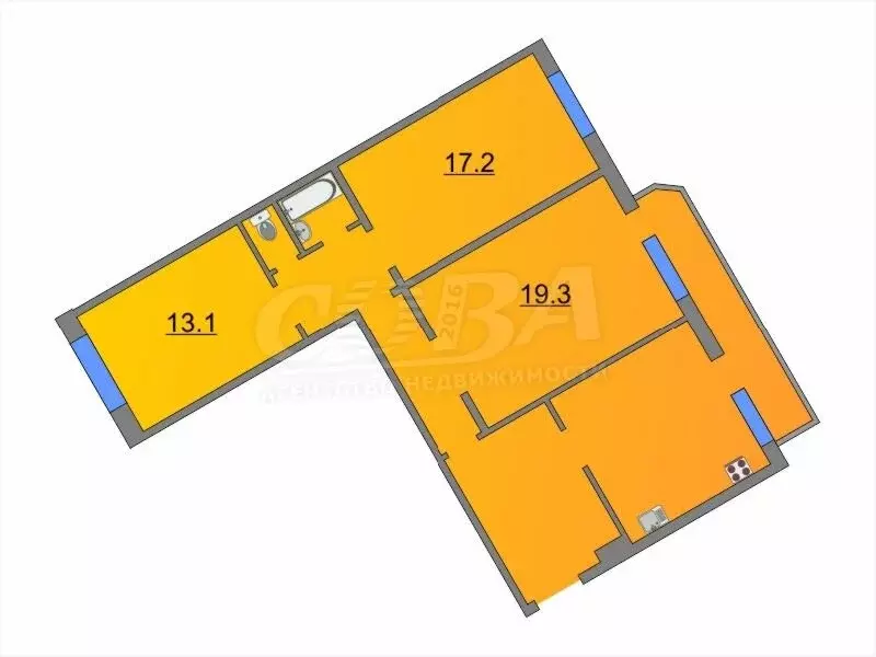 3-комнатная квартира: Тюмень, микрорайон Восточный-2, улица Ивана ... - Фото 2