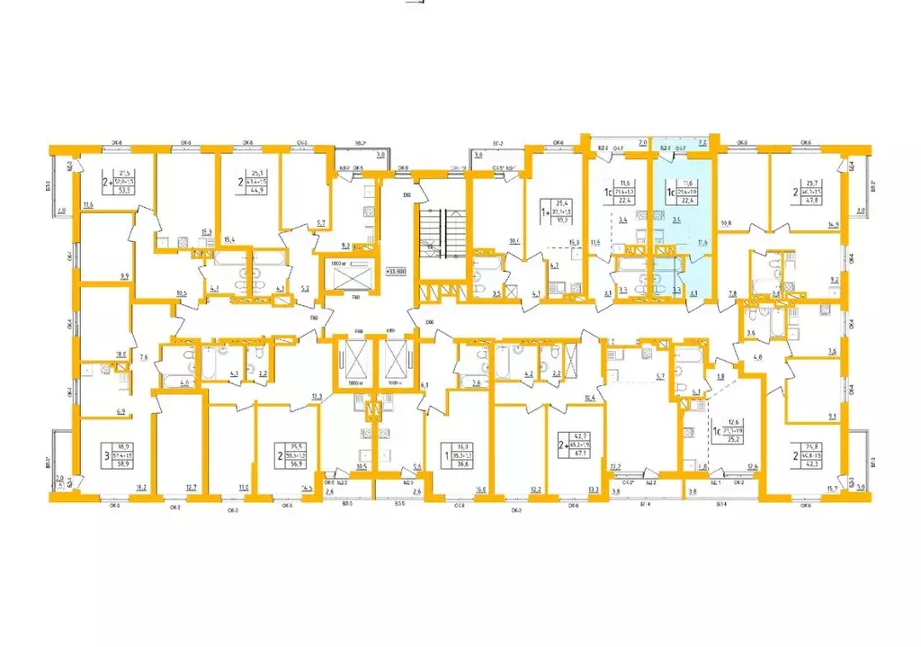 Студия Башкортостан, Уфа Инорс-4Б мкр, Акварель жилой комплекс (22.2 ... - Фото 1