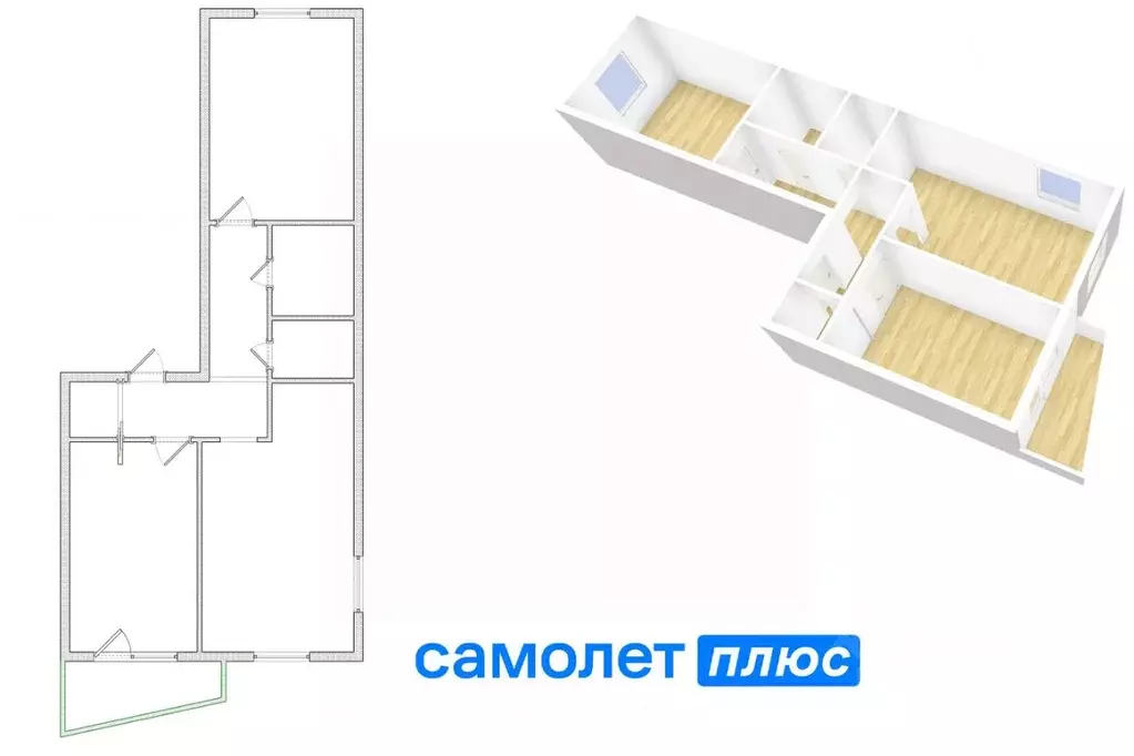 3-к кв. Кемеровская область, Кемерово просп. Притомский, 9 (57.1 м) - Фото 1