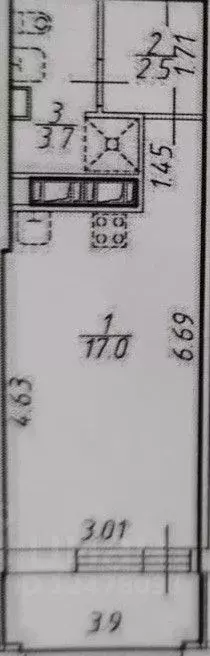 Студия Санкт-Петербург просп. Ветеранов, 169к2 (23.2 м) - Фото 2