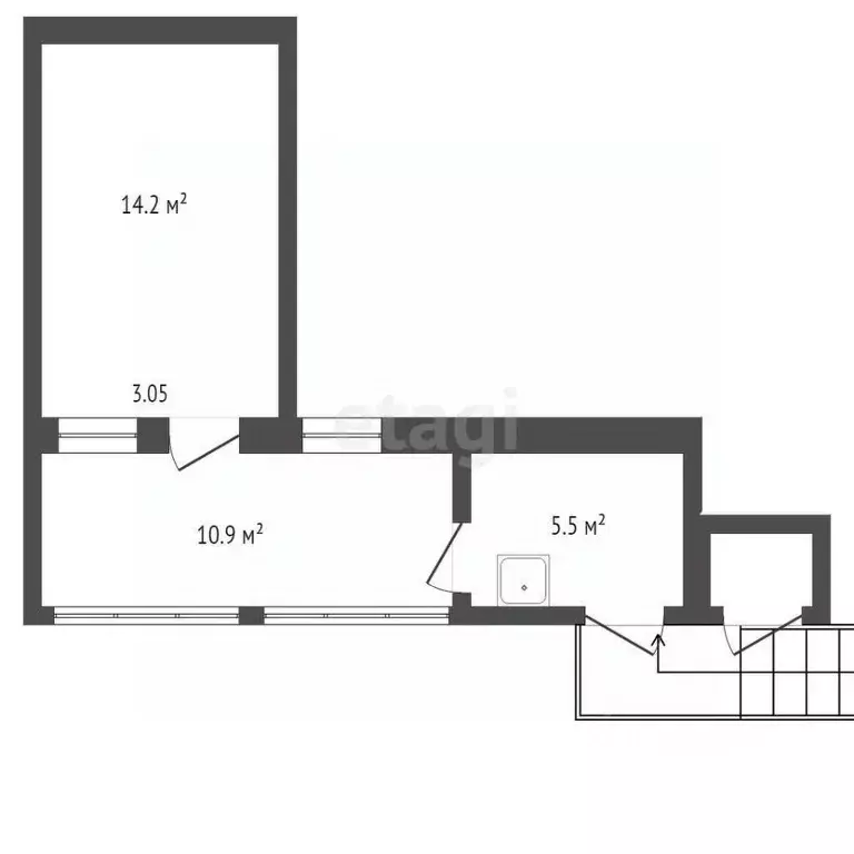 1-к кв. Крым, Ялта ул. Дмитрия Ульянова, 29 (30.6 м) - Фото 1