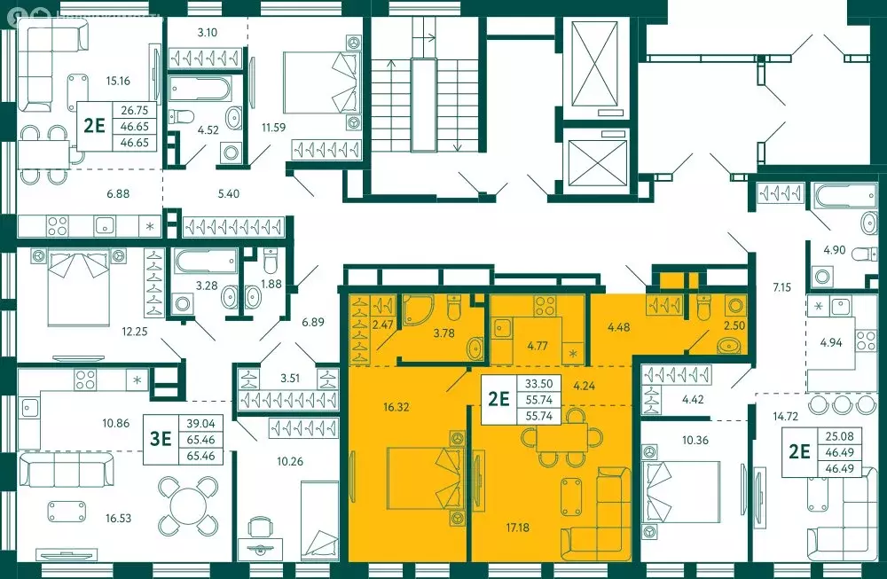 1-комнатная квартира: Уфа, улица Расула Гамзатова, 5 (55.5 м) - Фото 2