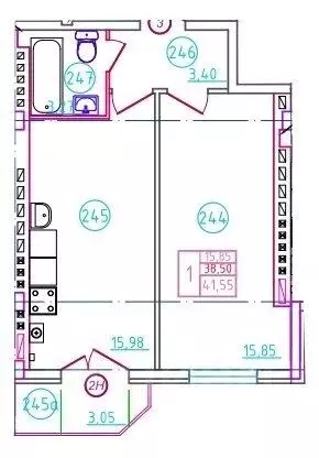 1-к кв. Ростовская область, Шахты пер. Бродского, 10 (41.55 м) - Фото 1