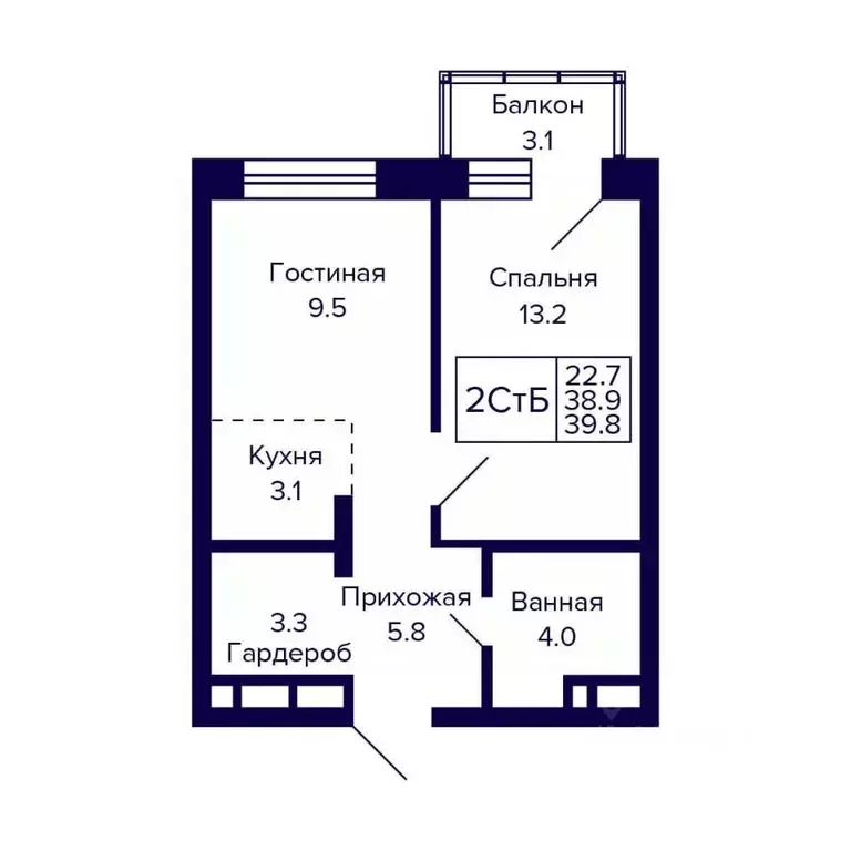 2-к кв. Новосибирская область, Новосибирск ул. Грибоедова (39.8 м) - Фото 0