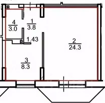 1-к кв. Новосибирская область, Новосибирск Волховская ул., 31 (39.4 м) - Фото 1