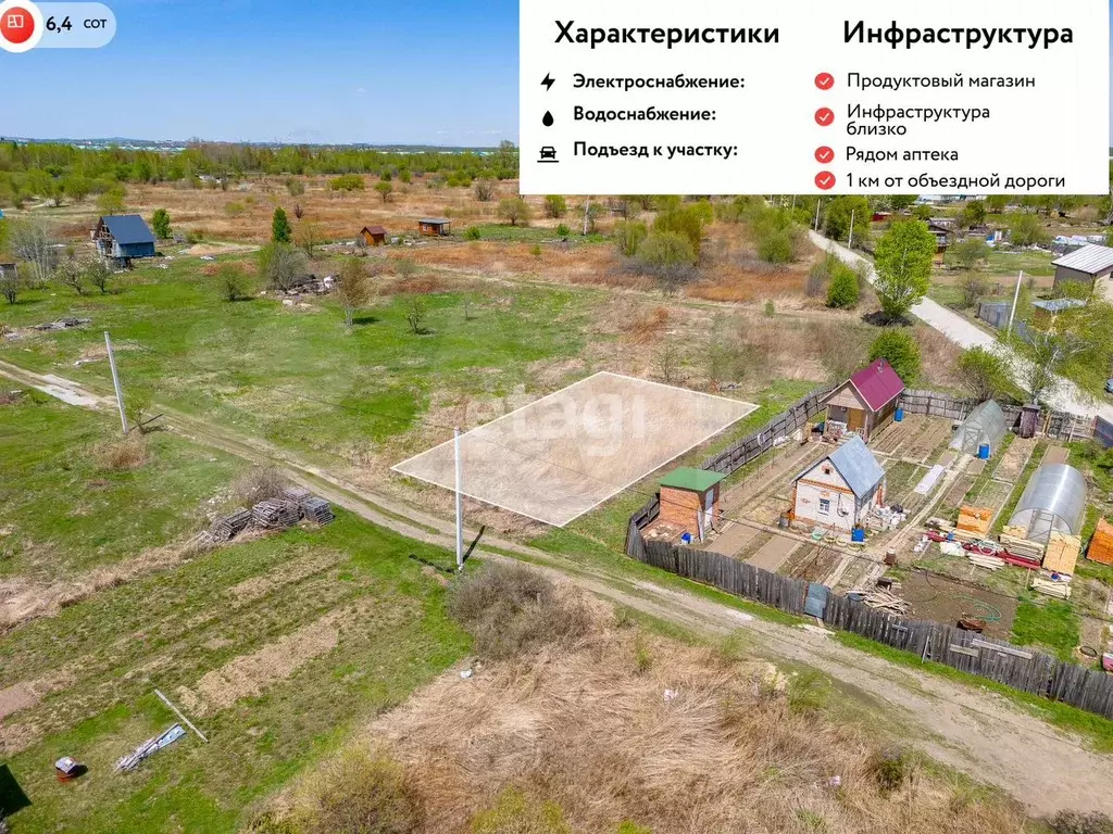Участок 6,4 сот. (СНТ, ДНП) - Фото 0