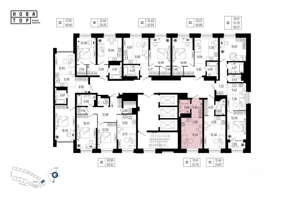 1-к кв. Башкортостан, Уфа Глумилино-1 мкр, Новатор жилой комплекс ... - Фото 2