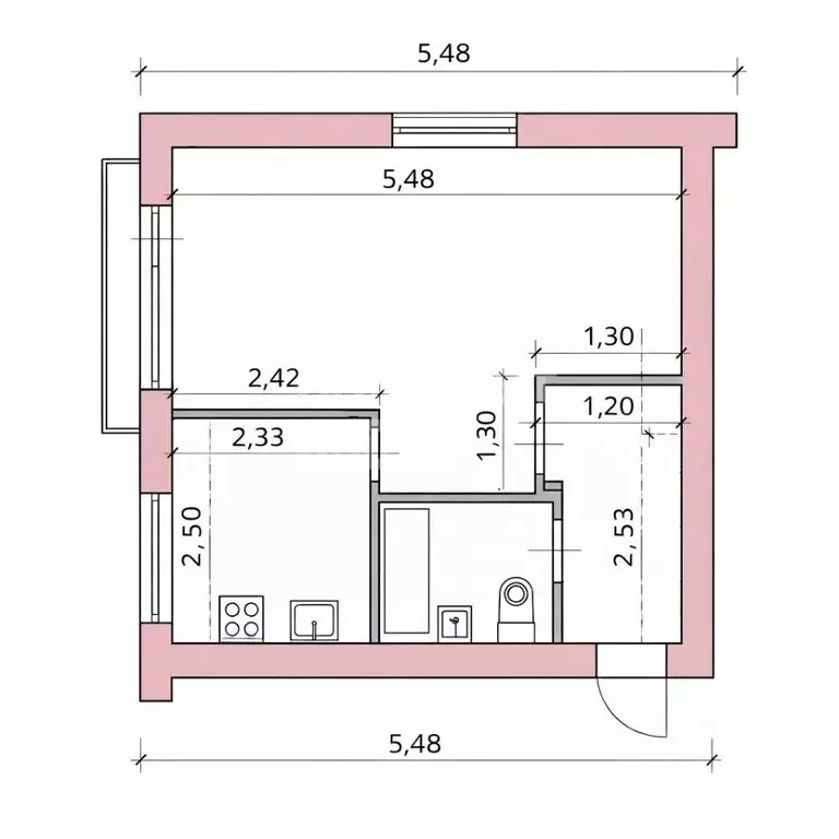 1-к кв. Курская область, Курск ул. Дружбы, 13А (29.9 м) - Фото 2