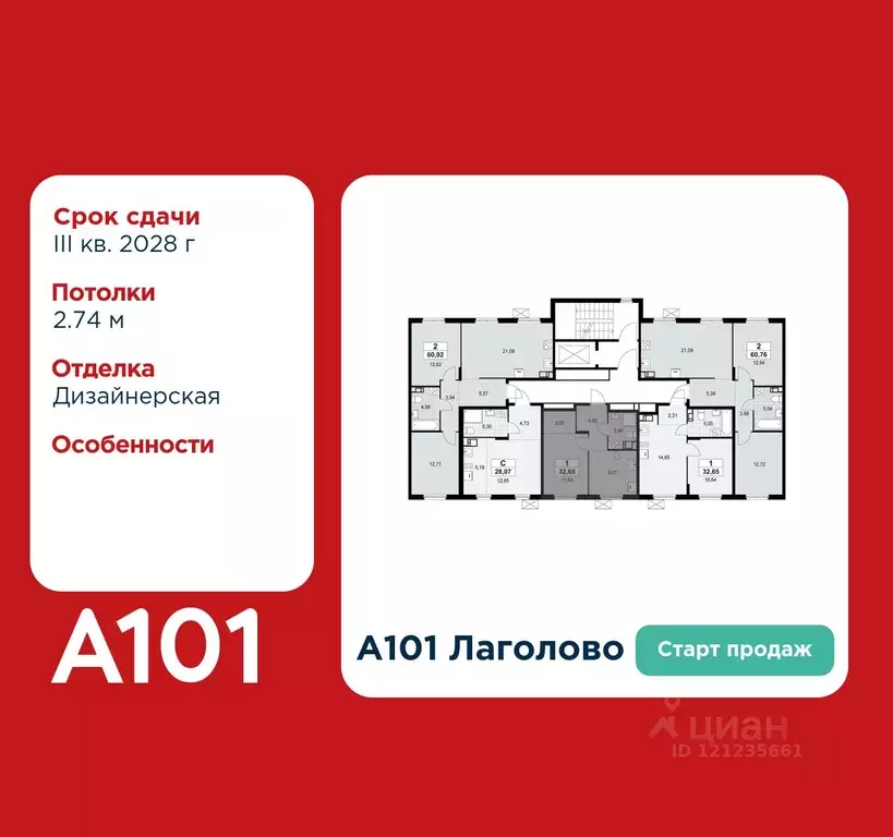 1-к кв. Ленинградская область, Ломоносовский район, Лаголовское с/пос, ... - Фото 2