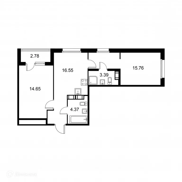 Продаётся 2-к квартира, 56.1 м - Фото 0