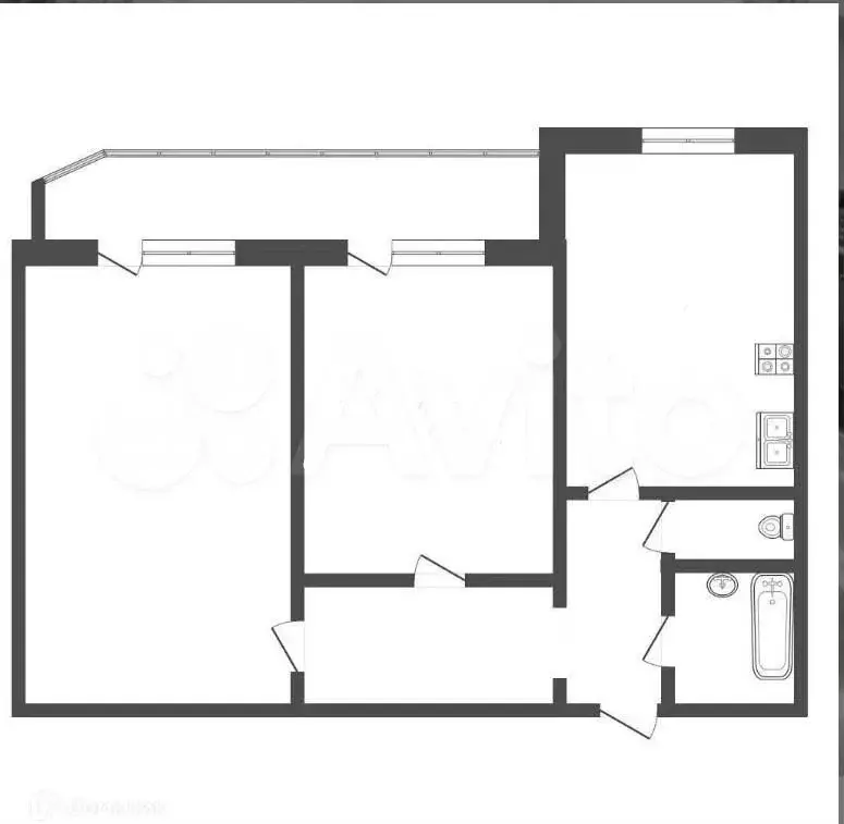 2-к. квартира, 60 м, 1/9 эт. - Фото 0