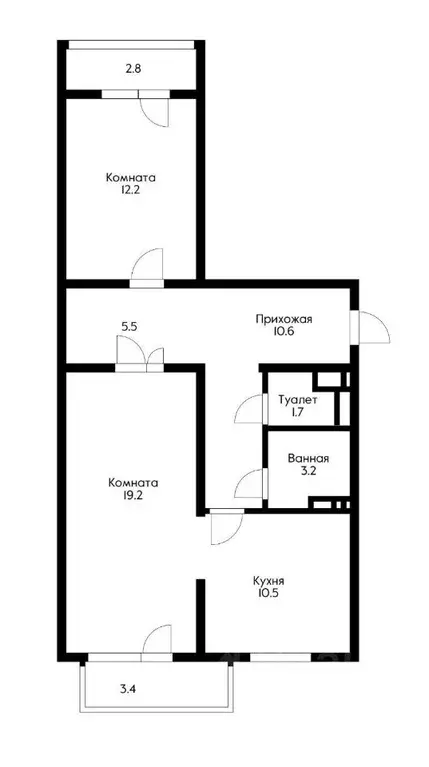 2-к кв. Краснодарский край, Краснодар ул. Селезнева, 104/1 (62.9 м) - Фото 2